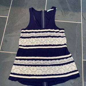 ✨Kimchi Blue Lace Detail Zipper Back Tank Sz XS✨